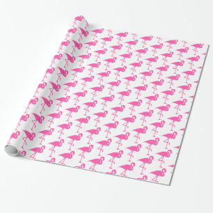 Cadeau Papier d'enveloppement de Flamant rose blanc et ro