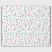 Cadeau Papier d'enveloppement de Flamant rose de Noël (Plat)