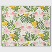 Cadeau Papier d'enveloppement de Flamant rose d'été tropi (Plat)