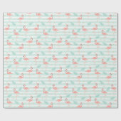 Cadeau Papier d'enveloppement de Flamant rose tropical (Plat)