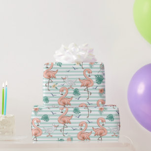 Cadeau Papier d'enveloppement de Flamants roses roses