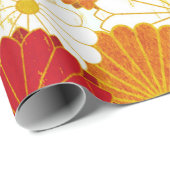 Cadeau Papier d'enveloppement de fleurs Abstraites (Coin rond)