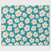 Cadeau Papier d'enveloppement de fleurs beige (Plat)
