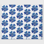 Cadeau Papier d'enveloppement de fleurs bleues (Plat)