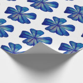 Cadeau Papier d'enveloppement de fleurs bleues (Coin)