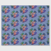 Cadeau Papier d'enveloppement de fleurs bleues (Plat)