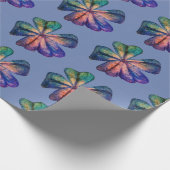 Cadeau Papier d'enveloppement de fleurs bleues (Coin)