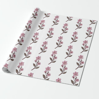 Cadeau Papier d'enveloppement de fleurs de cerisier - Mot