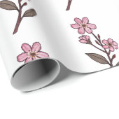 Cadeau Papier d'enveloppement de fleurs de cerisier - Mot (Coin rond)