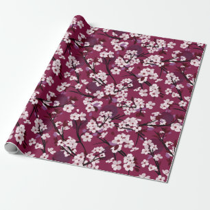 Cadeau Papier d'enveloppement de fleurs de prune
