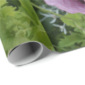Cadeau Papier d'enveloppement de fleurs de violet rose (Coin rond)