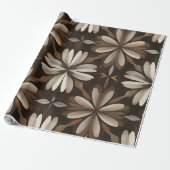 Cadeau Papier d'enveloppement de fleurs d'expresso (Déroulé)