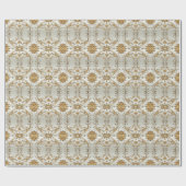 Cadeau Papier d'enveloppement de fleurs dorées (Plat)