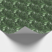 Cadeau Papier d'enveloppement de fleurs vert foncé (Coin)