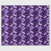 Cadeau Papier d'enveloppement de fleurs violettes (Plat)