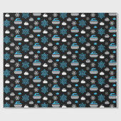 Cadeau Papier d'enveloppement de flocon de neige et de cu (Plat)