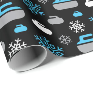 Cadeau Papier d'enveloppement de flocon de neige et de cu