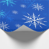 Cadeau Papier d'enveloppement de flocons de neige bleu gi (Coin)
