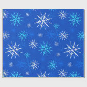 Cadeau Papier d'enveloppement de flocons de neige bleu gi (Plat)
