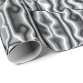 Cadeau Papier d'enveloppement de fractures argentées (Coin rond)