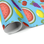 Cadeau Papier d'enveloppement de fruits mélangés (Coin rond)