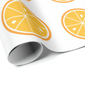 Cadeau Papier d'enveloppement de fruits orange (Coin rond)