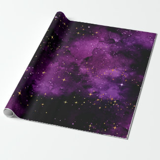 Cadeau Papier d'enveloppement de galaxie violette de 6 pi
