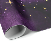 Cadeau Papier d'enveloppement de galaxie violette de 6 pi (Coin rond)