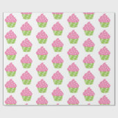 Cadeau Papier d'enveloppement de gâteau rose et vert (Plat)