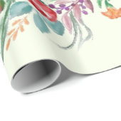Cadeau Papier d'enveloppement de Giraffe Florale (Coin rond)