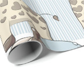 Cadeau Papier d'enveloppement de Giraffe pour bébé en des (Coin rond)