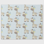 Cadeau Papier d'enveloppement de Giraffe pour bébé en des (Plat)