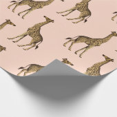 Cadeau Papier d'enveloppement de Giraffe Rose (Coin)