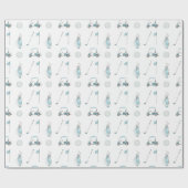 Cadeau Papier d'enveloppement de golf aquarelle (Plat)