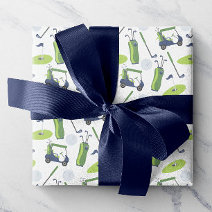 Cadeau Papier d'enveloppement de golf Marine & Green