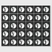 Cadeau Papier d'enveloppement de golf noir et blanc (Plat)