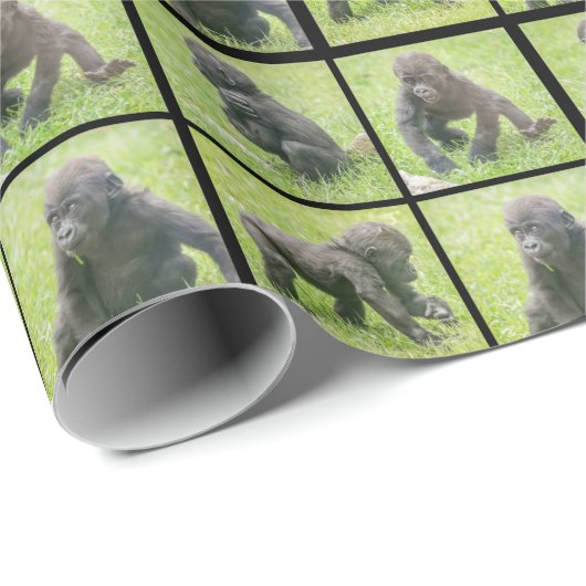 Cadeau Papier d'enveloppement de Gorilla (Coin rond)