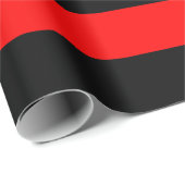 Cadeau Papier d'enveloppement de grandes bandes rouges et (Coin rond)