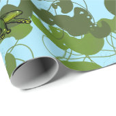 Cadeau Papier d'enveloppement de grenouille adorable (Coin rond)