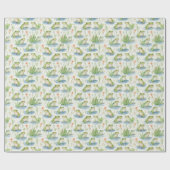 Cadeau Papier d'enveloppement de grenouille d'aquarelle (Plat)