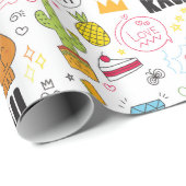 Cadeau Papier d'enveloppement de gribouillis (Coin rond)