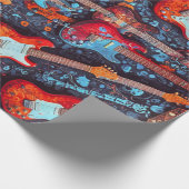 Cadeau Papier d'enveloppement de guitares colorées (Coin)