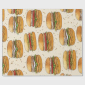 Cadeau Papier d'enveloppement de hamburger (Plat)