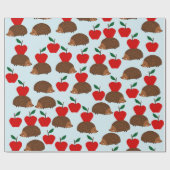 Cadeau Papier d'enveloppement de hérisson et de pommes mo (Plat)