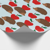 Cadeau Papier d'enveloppement de hérisson et de pommes mo (Coin)