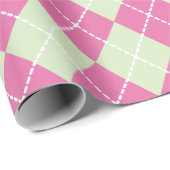 Cadeau Papier d'enveloppement de Jacquard de Noël rose et (Coin rond)