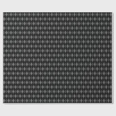 Cadeau Papier d'enveloppement de Jacquard gris et noir (Plat)