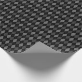 Cadeau Papier d'enveloppement de Jacquard gris et noir (Coin)