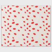 Cadeau Papier d'enveloppement de jour férié rouge et crèm (Plat)