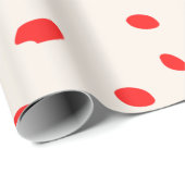 Cadeau Papier d'enveloppement de jour férié rouge et crèm (Coin rond)